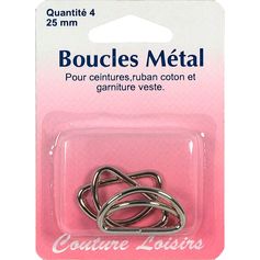 Lot de 4 boucles en métal 25mm