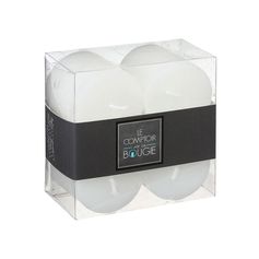 Lot de 4 bougies votives rustique blanches 4.5x4.5cm