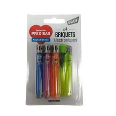 Lot de 4 briquets multicolore