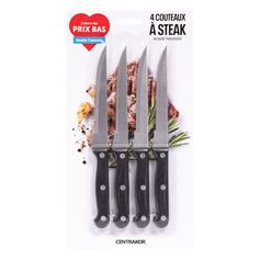 Lot de 4 couteaux à steak noirs