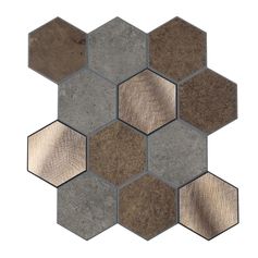 Lot de 4 crédences adhésives HEXA aspect béton 25x23cm