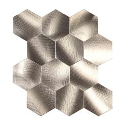 Lot de 4 crédences adhésives HEXA aspect cuivre 25x23cm