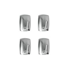 Lot de 4 crochets adhésifs carrés chromés 2x3cm