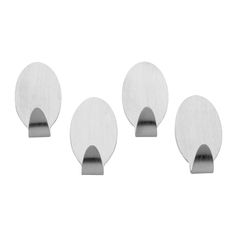 Lot de 4 crochets adhésifs inox 3x5cm