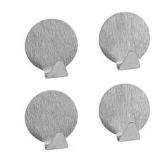 Lot de 4 crochets adhésifs ronds inox 3.5cm