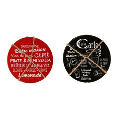 Lot de 4 dessous de verre rond style Bistrot D 10x15cm