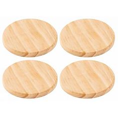 Lot de 4 dessous de verre rond bois D10cm