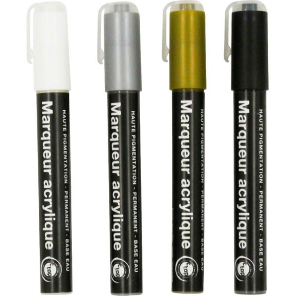 Lot de 4 marqueurs peinture acrylique haute pigmentation