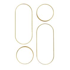 Lot de 4 miroirs VERSA contour doré