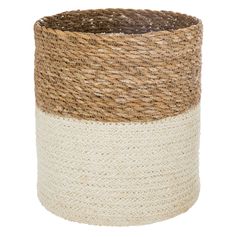 Lot de 4 panier de rangement tressé naturel et blanc