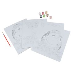 Lot de 4 peintures par numéros faon et hérisson