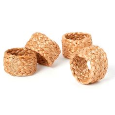 Lot de 4 ronds de serviette jute D 4cm