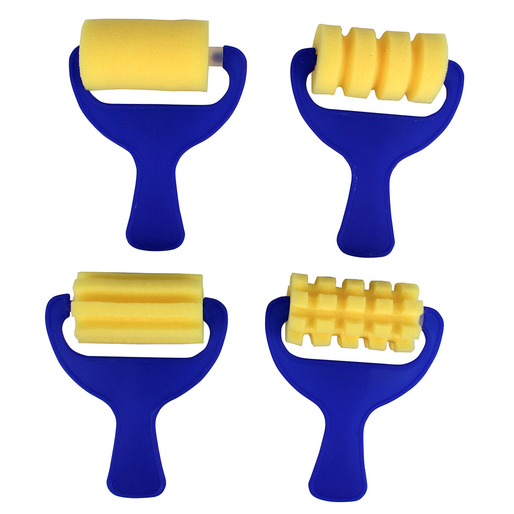 Lot de 4 rouleaux mousse avec manche 12cm Centrakor
