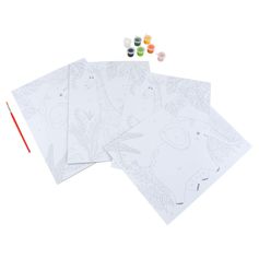 Lot de 4 tableaux à peindre éléphant et girafe