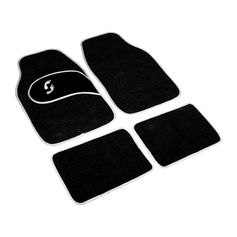 Lot de 4 tapis moquette brodé