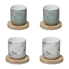 Coffret 4 tasses à café FLORAL et sous-tasse 13cl
