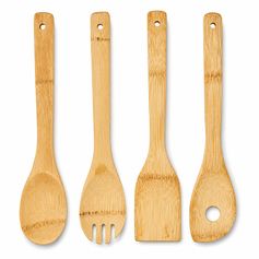 Lot de 4 ustensiles de cuisine bambou