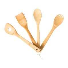 Lot de 4 ustensiles de cuisine en bambou 30x6cm