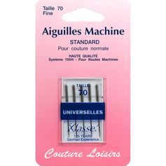 Lot de 5 aiguilles fines machine à coudre taille 70