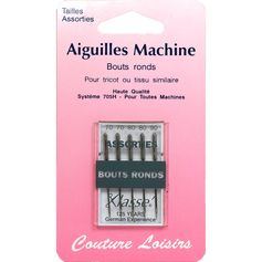 Lot de 5 aiguilles machine à coudre à bouts ronds