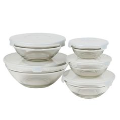 Lot de 5 boîtes alimentaire rondes verre