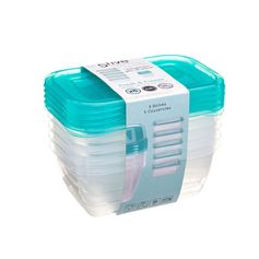 Lot de 5 boîtes de conservation 0.5L 15x10x5.2cm