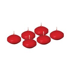 Lot de 6 bougies flottantes rouges 4.5x2.5cm