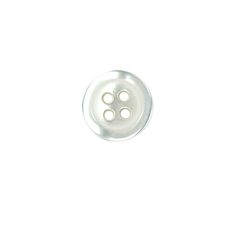 Lot de 6 boutons ronds plastique blanc D 12mm