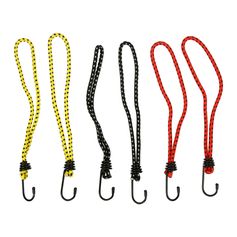 Lot de 6 câbles sandow avec crochet 28cm