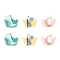 Lot de 6 caissettes carton animaux - NOEMIE HONIAT
