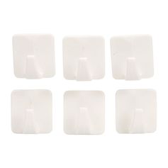 Lot de 6 crochets adhésifs blancs