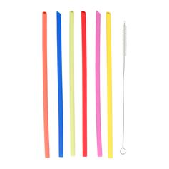Lot de 6 pailles réutilisables silicone et goupillon