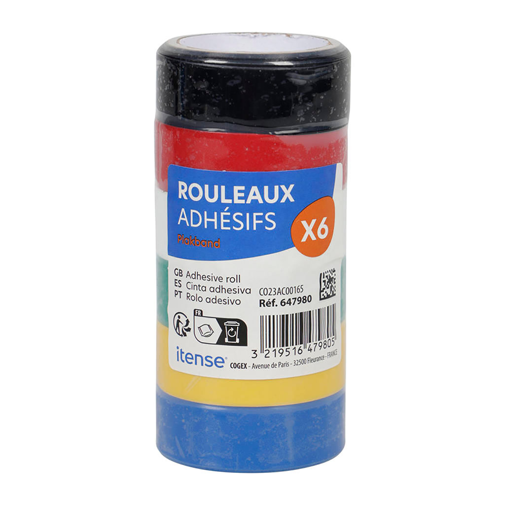 Lot de 6 rouleaux de rubans adhésifs colorés 3m