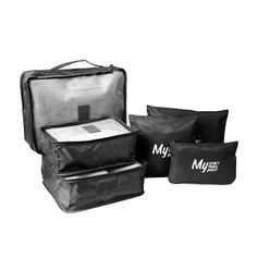 Lot de 6 sacs de rangements valise noir