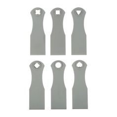 Lot de 6 spatules à raclette en nylon grises