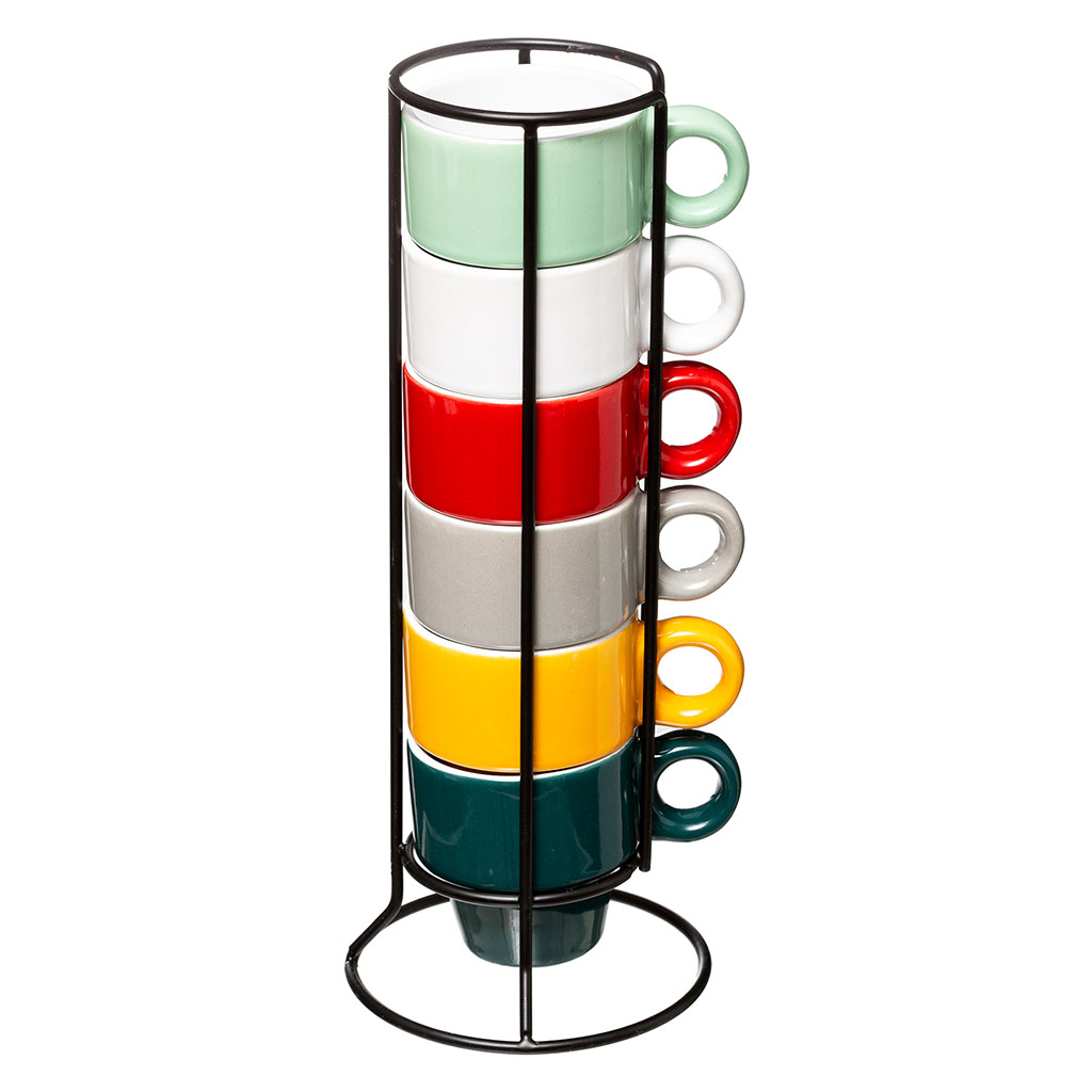 COM-FOUR® 6x Taza de Espresso - tazas de cerámica - petites tasses à café - tasse  expresso - tasse cafe expresso (06 pièces -  vert/orange/rose/bleu/jaune/gris) : : Cuisine et Maison