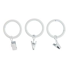 Lot de 8 anneaux à pince blanc mat D 20mm