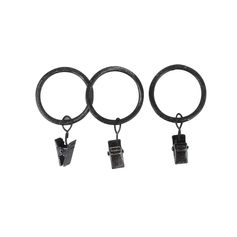 Lot de 8 anneaux à pince noir argent D 20mm