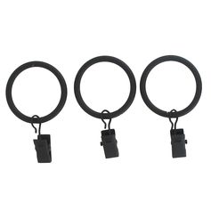 Lot de 8 anneaux à pince noir mat D 20mm