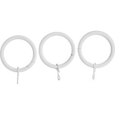 Lot de 8 anneaux en métal blancs mat D 2.8cm