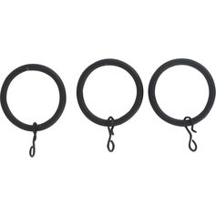 Lot de 8 anneaux en métal noirs mat D 2cm
