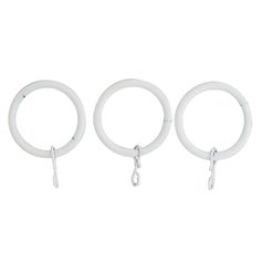 Lot de 8 anneaux pour rideaux blanc mat D 20mm