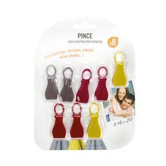 Lot de 8 pinces plastique accroche-torchons