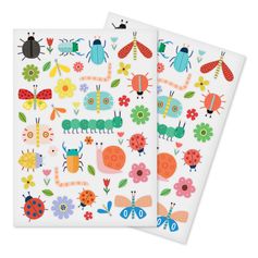 Lot de 92 gommettes insectes