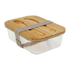 Lunchbox verre couvercle et couverts bambou 1L