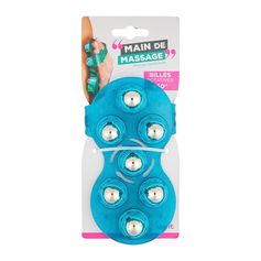 Main de massage bleue 7 billes rotatives 360°