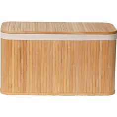 Malle panière à linge bambou tissu lin 66.5x38x26.5cm