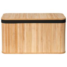 Malle panière à linge bambou tissu noir 75.5x42.5x38.5cm