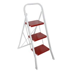 Marchepied 3 niveaux rouge 46x74x105cm