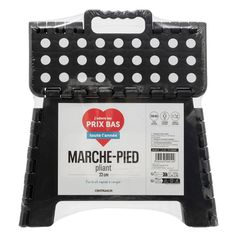 Marche pied pliant noir 22cm